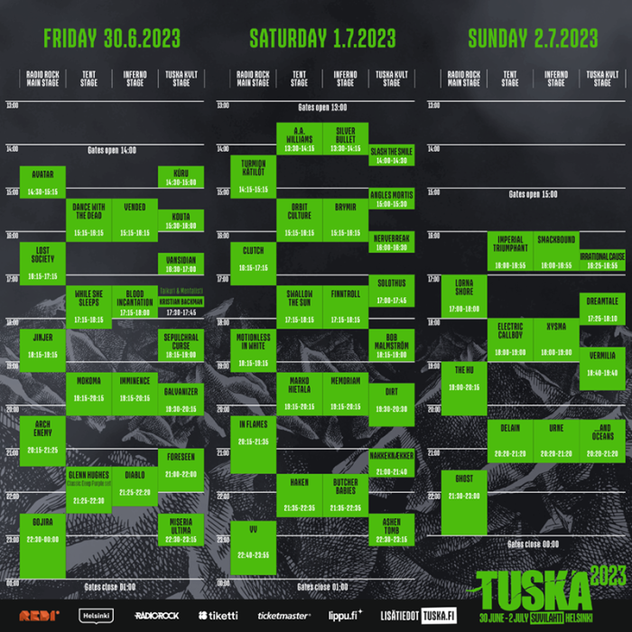 Horarios Tuska