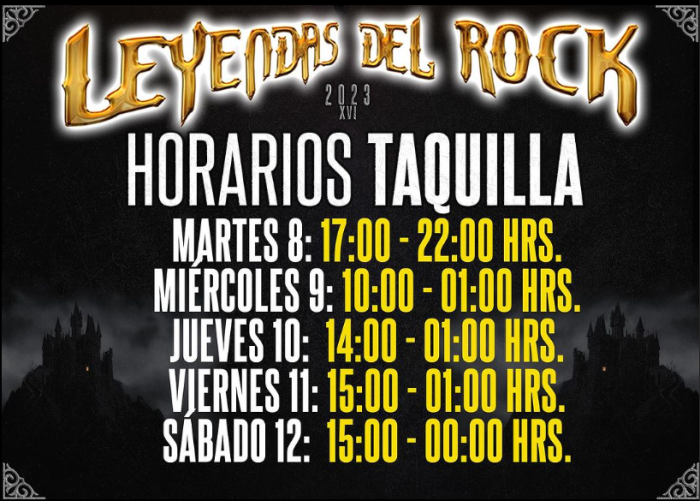 Horarios taquilla