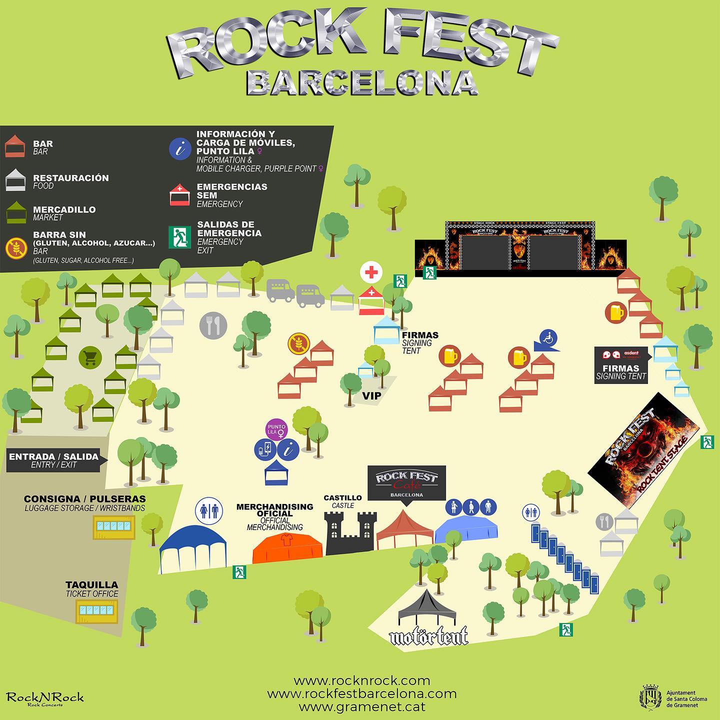 Mapa del recinto de Barcelona Rock Fest