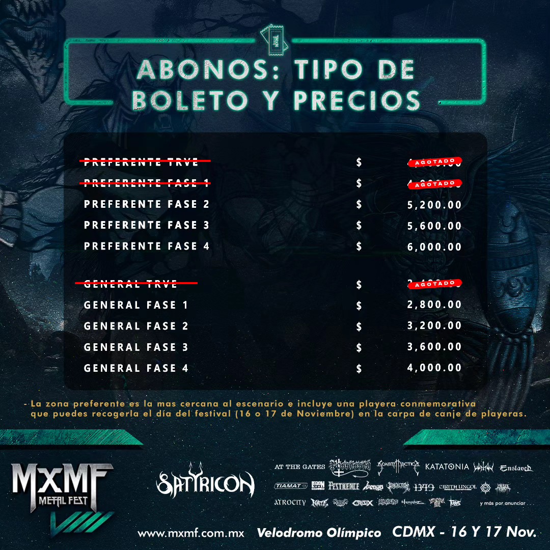 Precio abonos México Metal Fest 2024