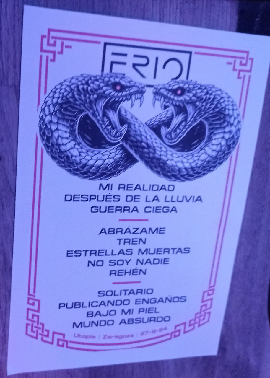 Setlist ERIO Sala Utopia Zaragoza 2024