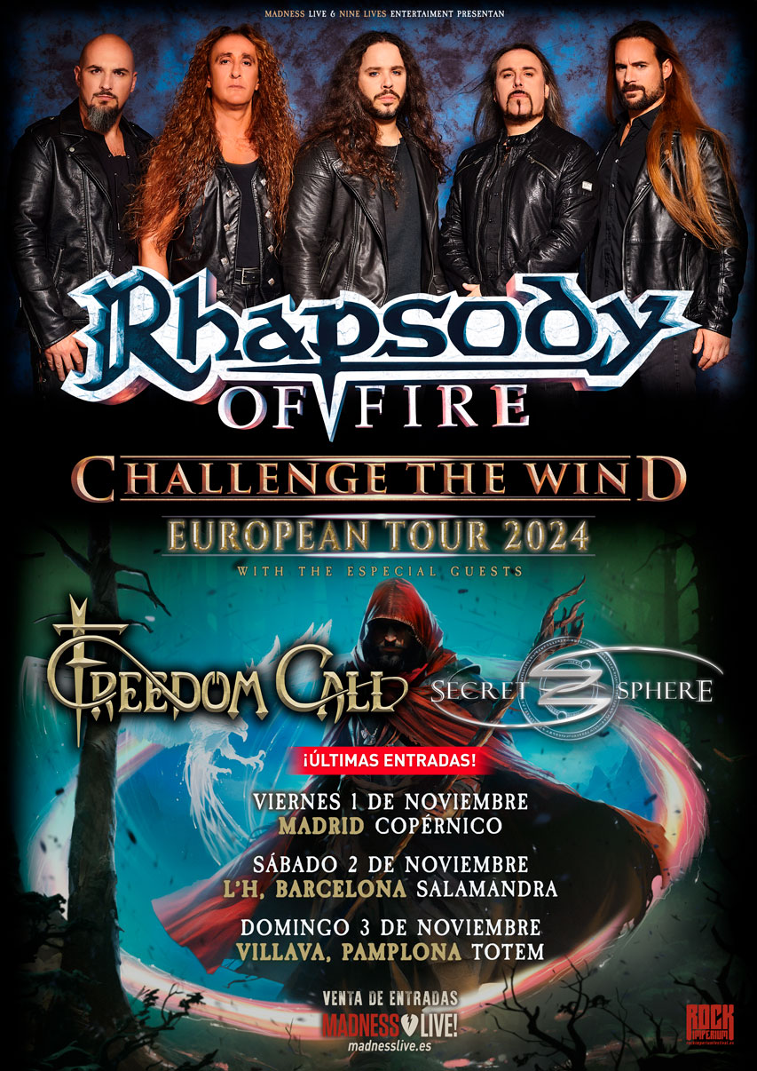 Cartel de gira de Rhapsody of Fire + Freedom Call + Secret Sphere