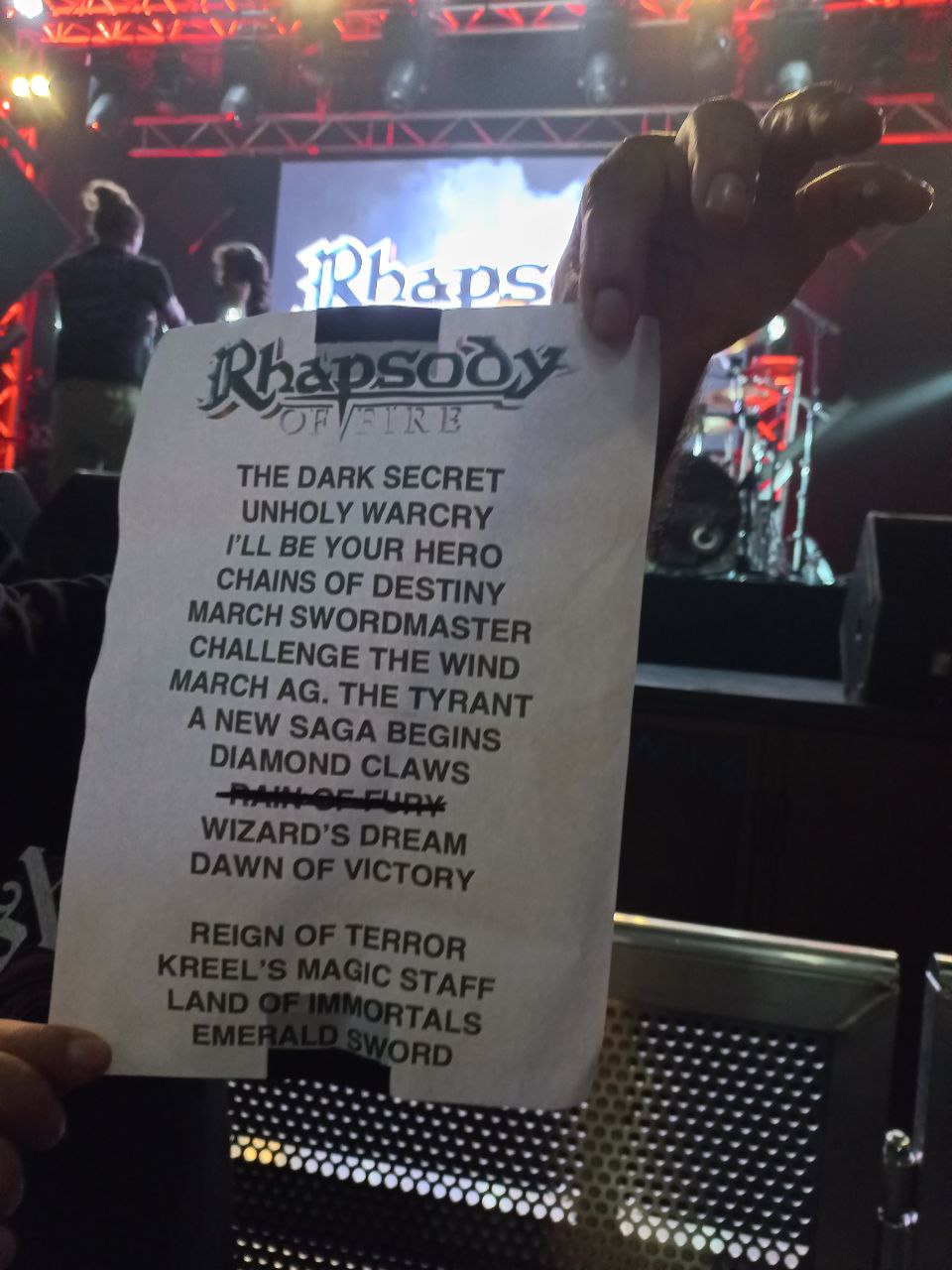 Setlist Rhapsody Of Fire Sala Salamandra 2024