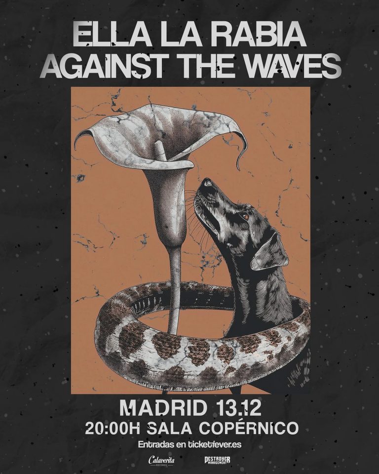 Cartel de Against The Waves y Ella La Rabia en Madrid en la Sala Copérnico el 13 de diciembre de 2024